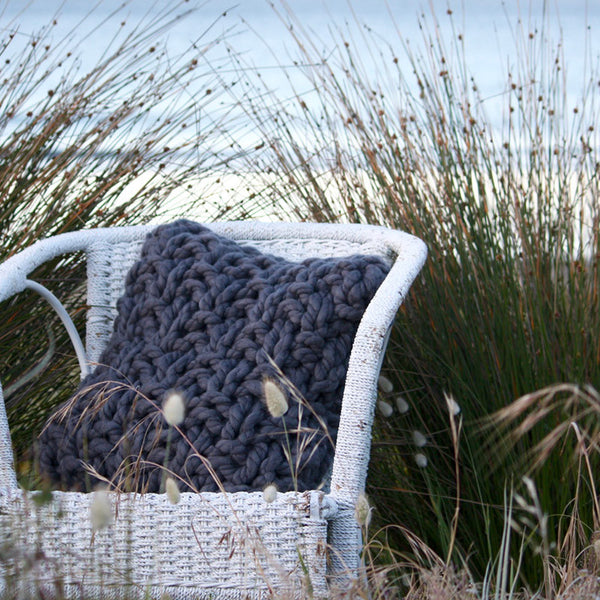 Palm Beach Hand Knitted Cushion - The Oyster