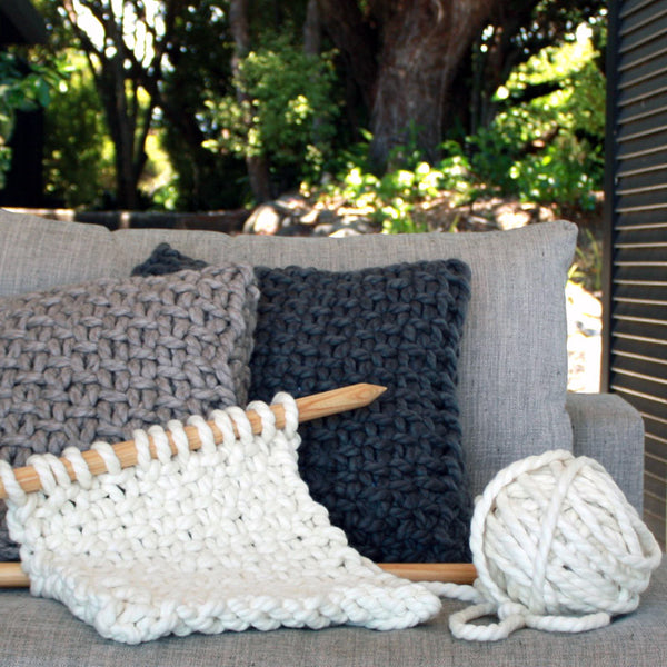 Palm Beach Hand Knitted Cushion - The Kete